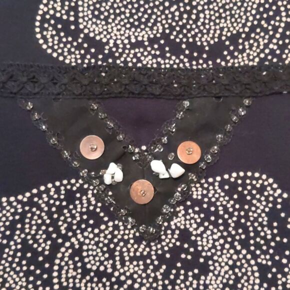 FORBIDDEN Women Jacket Stone Metal Trim Tie Belt Cotton Knit All Seasons Sz M - Picture 4 of 8